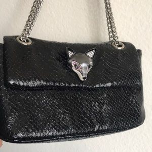 NWOT Betsey Johnson Purse Slither And Shine Crossbody Faux Snakeskin Wolf Bag